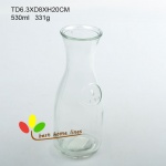 Glass milk bottle with ebossed 1 500ml