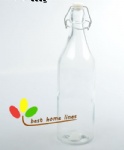 round glass milk bottel clear color