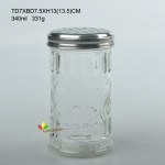 Glass spice jar with metal lid