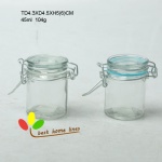 GLASS jar with glass lid  with clips slicon ring