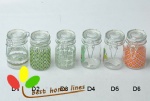 glass jar with clips with decal 8 OZ