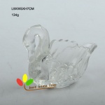 glass swan candleholder