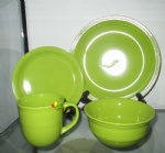 green color ceramic dinner set 16pcs