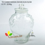 Glass dispenser with embossed friut 6L