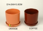 Simple stoneware flower pot