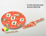 flate plate with server for cake chirstmas design