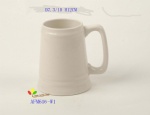 Ceramic beer mug simple in white color