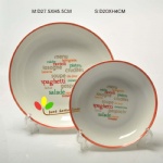 pasta plate various size wth decal