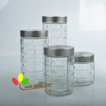 Glass storage jar set 2L