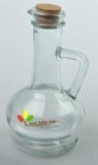 glass oil jar with cork