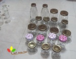 many kinds of embossed glass jar