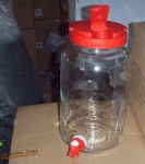 3L glass disppenser jar with handle lid