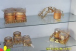 glass jar with golden colored