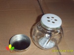Glass spice jar with lid