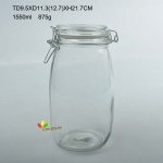 GLas jar with clips 1.5L d12xh22cm